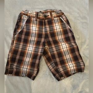 GIOBERTI Boys Size 8 Medium Brown Black & White Swim Trunks Swimming Sho…